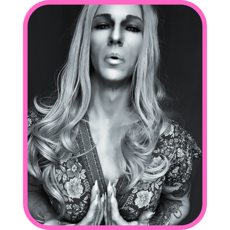Alora Raya Transgender Cross Dresser Dual Gender Namaste B&W Transparency